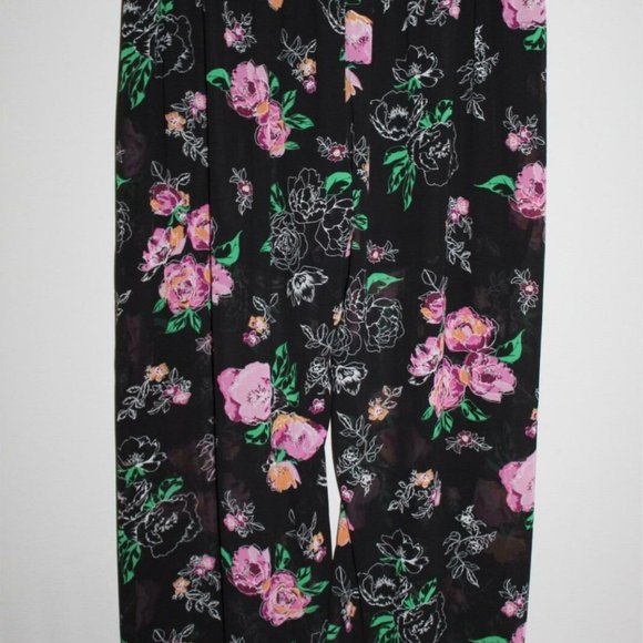 Torrid Floral Chiffon Tulip Leg Pant Black HW9838 - Picture 3 of 9